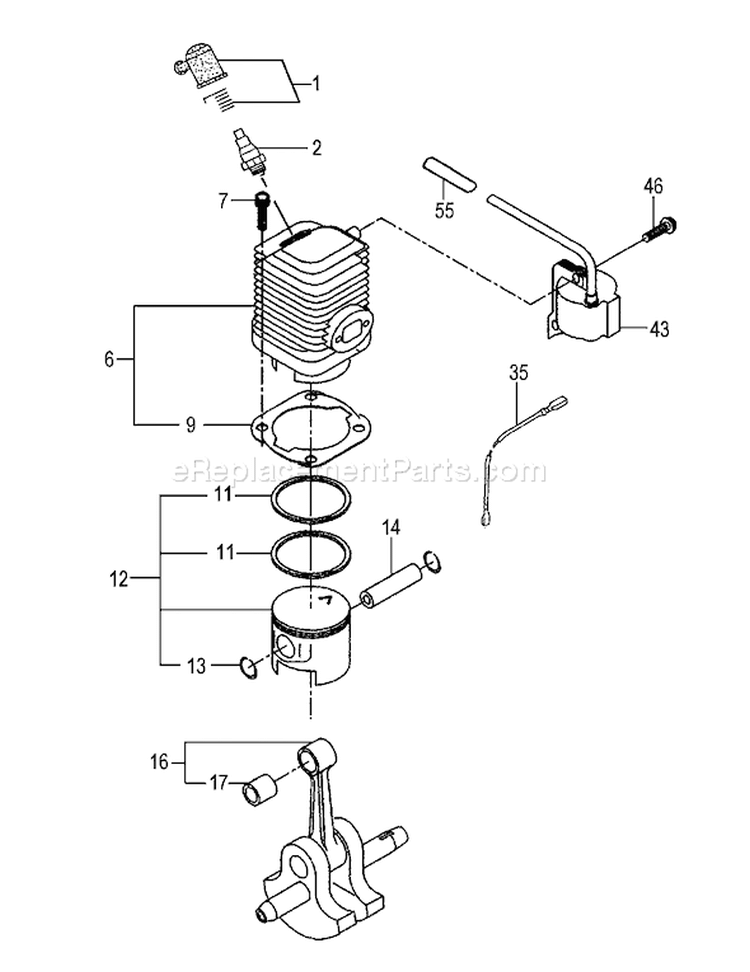 Page E Diagram and Parts List for TPE-2501  Tanaka Edger