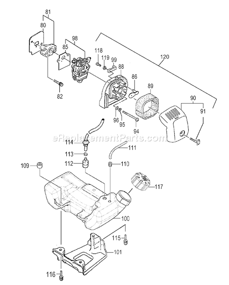 Page G Diagram and Parts List for TPE-260PF  Tanaka Edger
