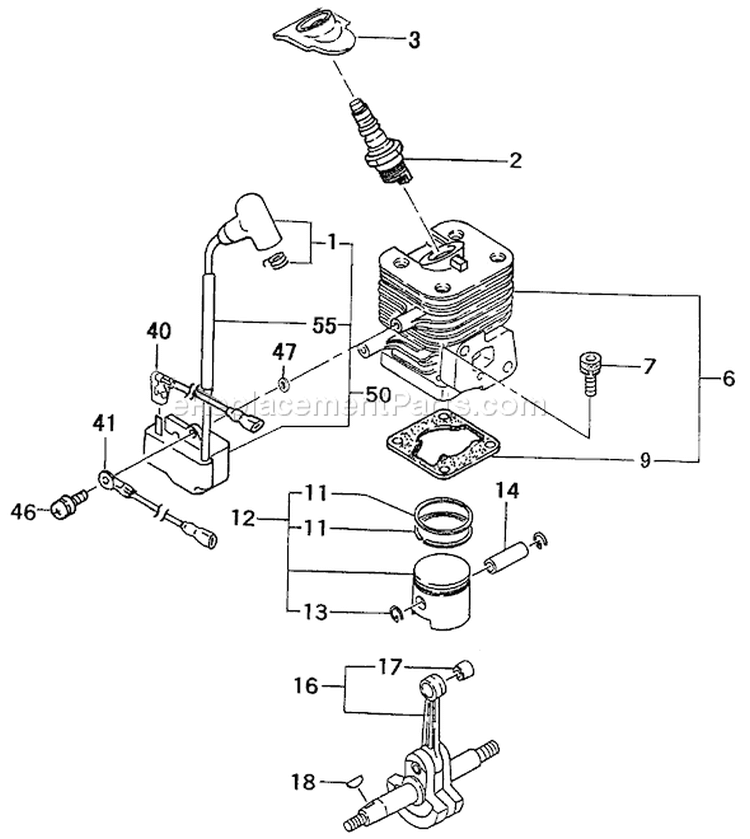 Page D Diagram and Parts List for TPE-270PN  Tanaka Edger