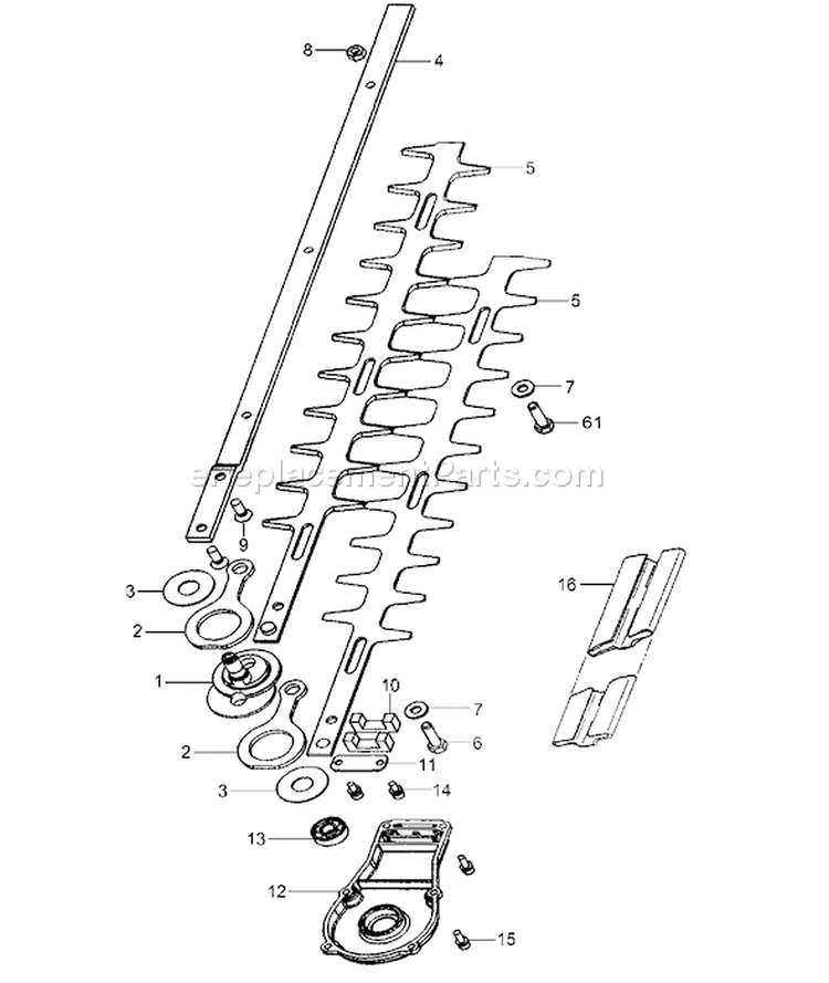 Page B Diagram and Parts List for TPH-2501  Tanaka Hedge Trimmer