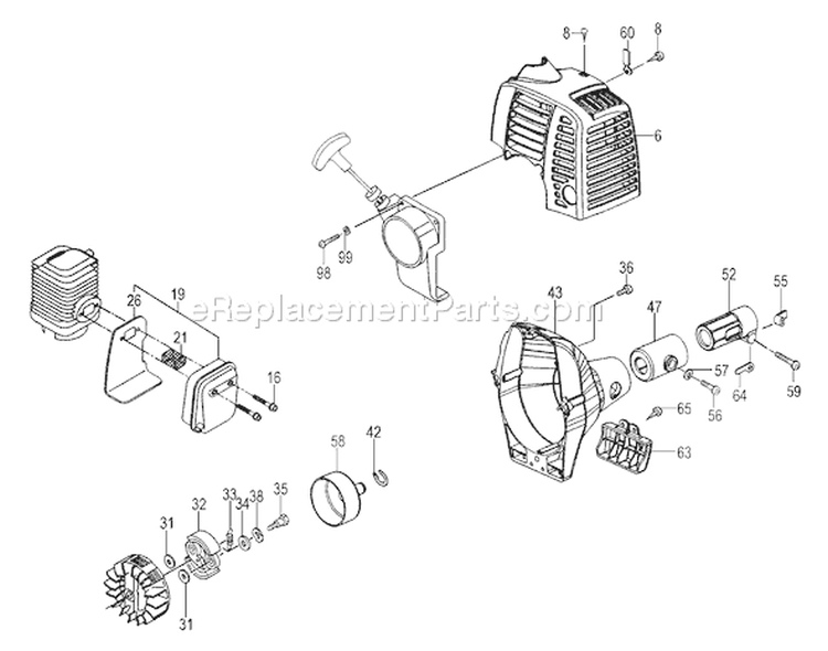 Page D Diagram and Parts List for TPH-2501  Tanaka Hedge Trimmer