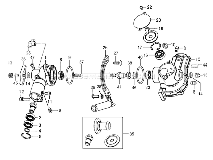 Page H Diagram and Parts List for TPH-2501  Tanaka Hedge Trimmer