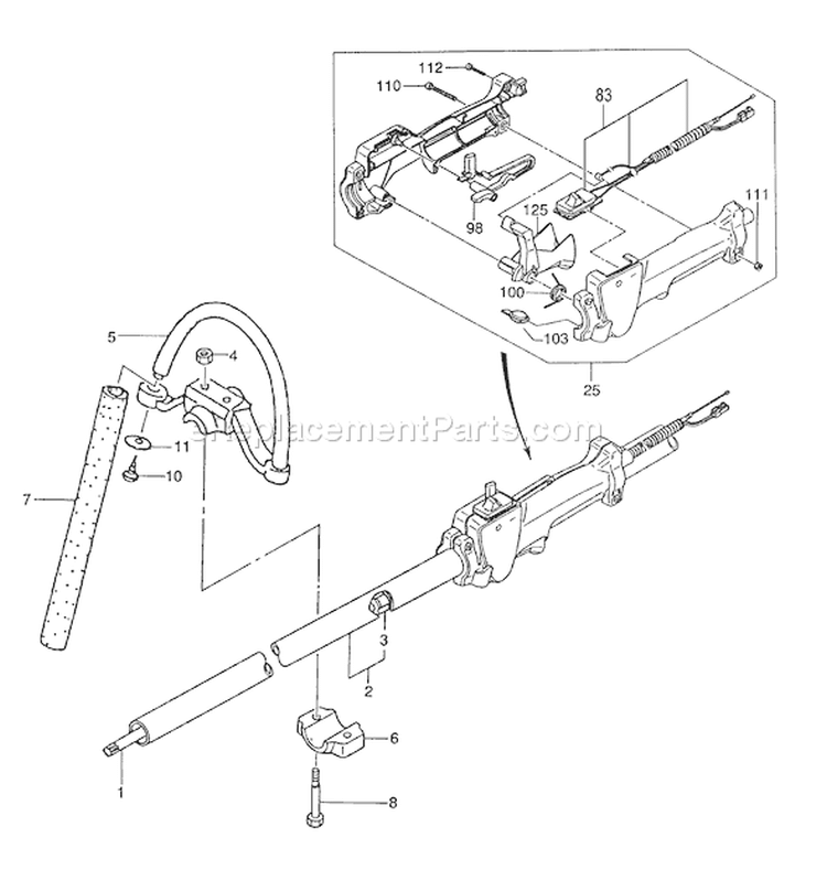 Page K Diagram and Parts List for TPH-250PF  Tanaka Hedge Trimmer