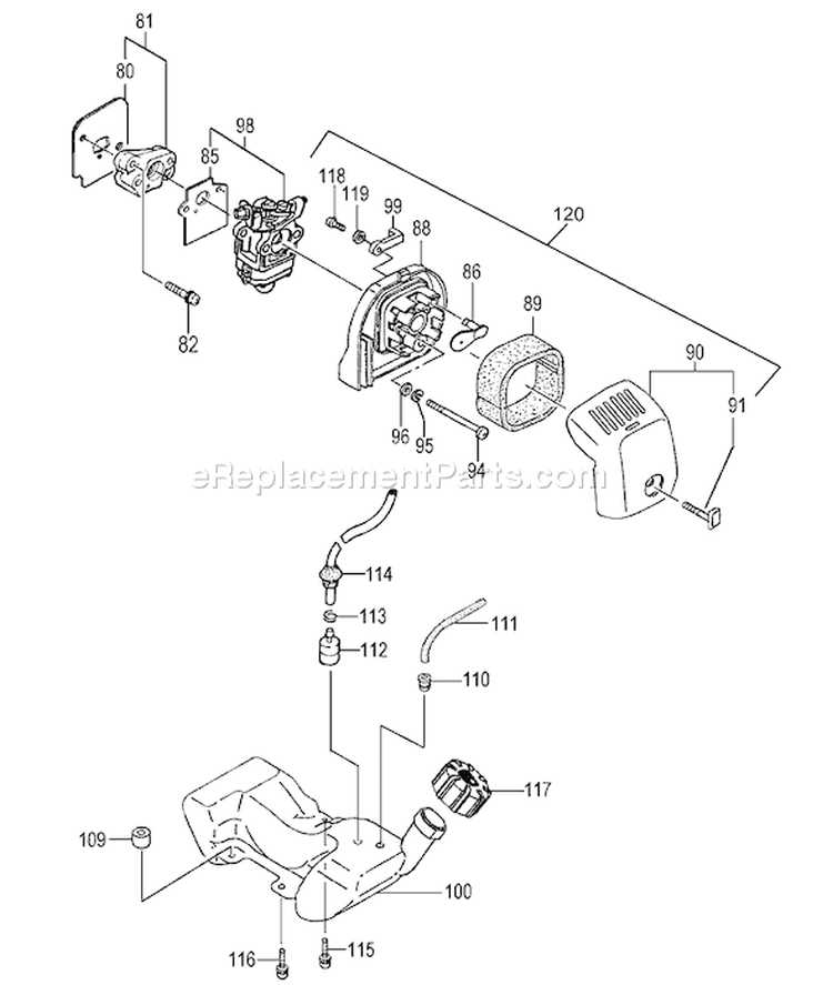 Page H Diagram and Parts List for TPH-250PF  Tanaka Hedge Trimmer