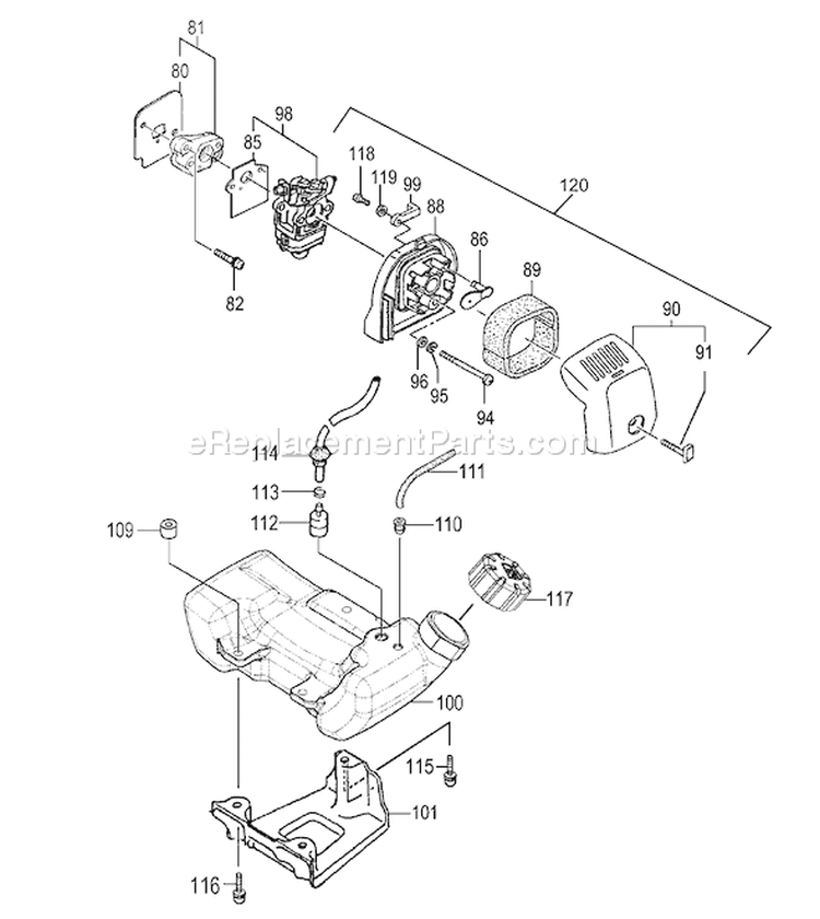 Page H Diagram and Parts List for TPH-260PF  Tanaka Hedge Trimmer