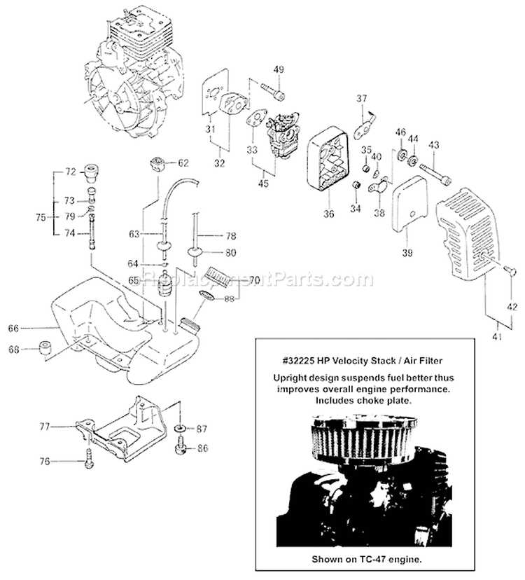 Page G Diagram and Parts List for TPK-400GS  Tanaka 