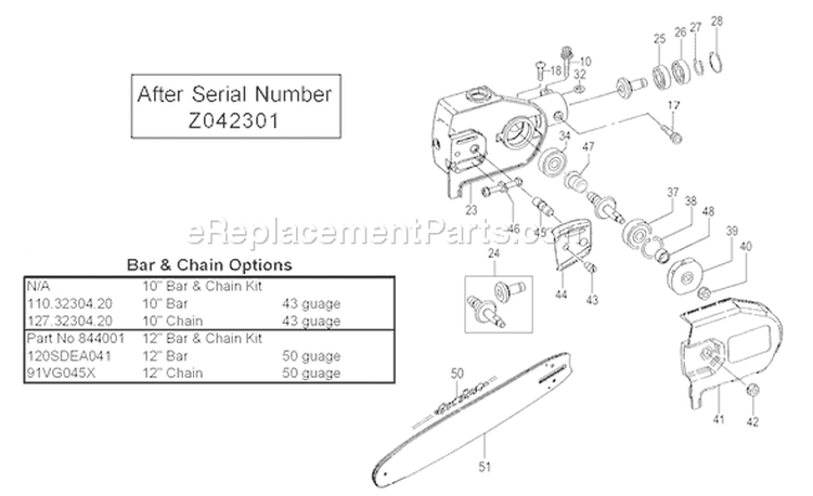 Page L Diagram and Parts List for TPS-2501  Tanaka Pole Saw