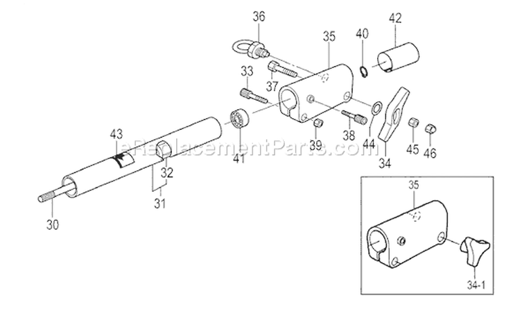 Page B Diagram and Parts List for TPS-2501  Tanaka Pole Saw