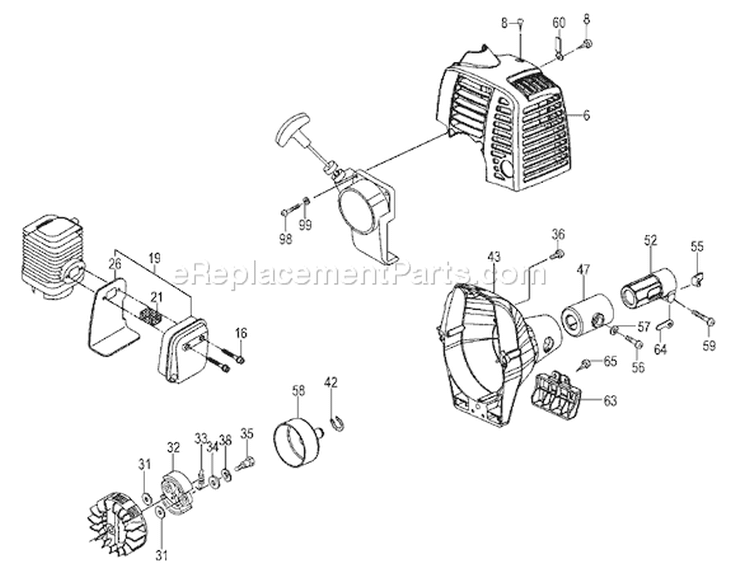 Page E Diagram and Parts List for TPS-2501  Tanaka Pole Saw