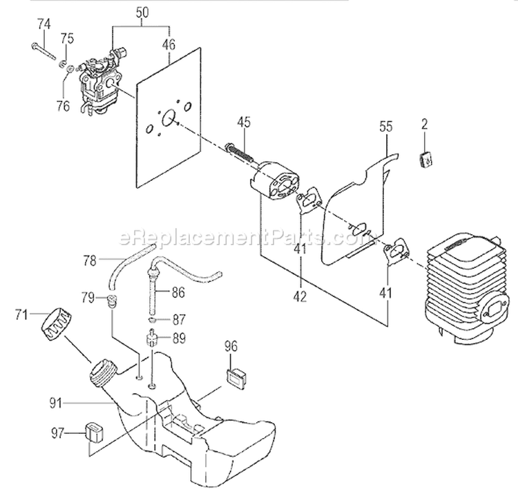 Page H Diagram and Parts List for TPS-2501  Tanaka Pole Saw