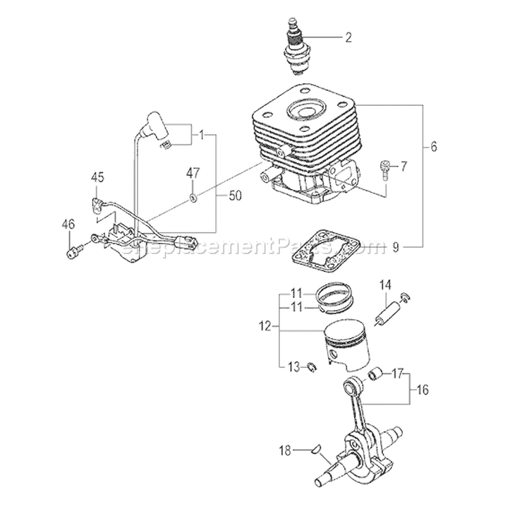 Page F Diagram and Parts List for TPS-250PN  Tanaka Pole Saw