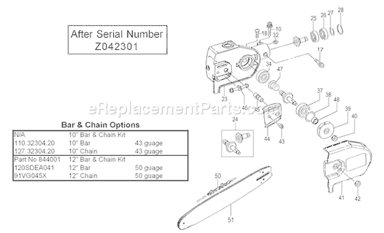Page L Diagram and Parts List for TPS-2510  Tanaka Pole Saw