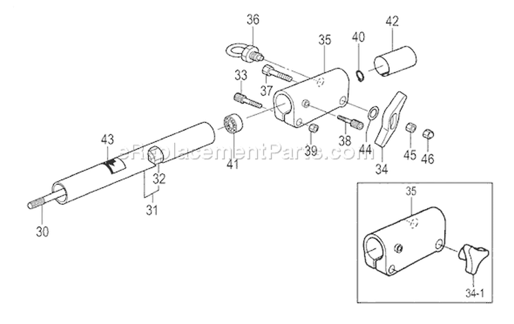 Page B Diagram and Parts List for TPS-2510  Tanaka Pole Saw