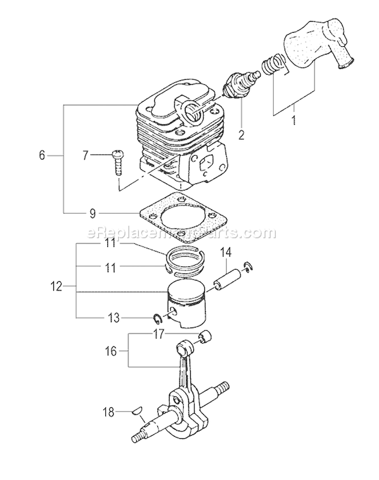 Page E Diagram and Parts List for TPS-2510  Tanaka Pole Saw