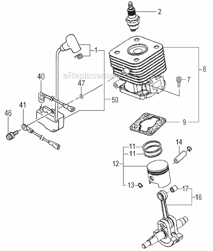 Page A Diagram and Parts List for TPS-260PF  Tanaka Pole Saw