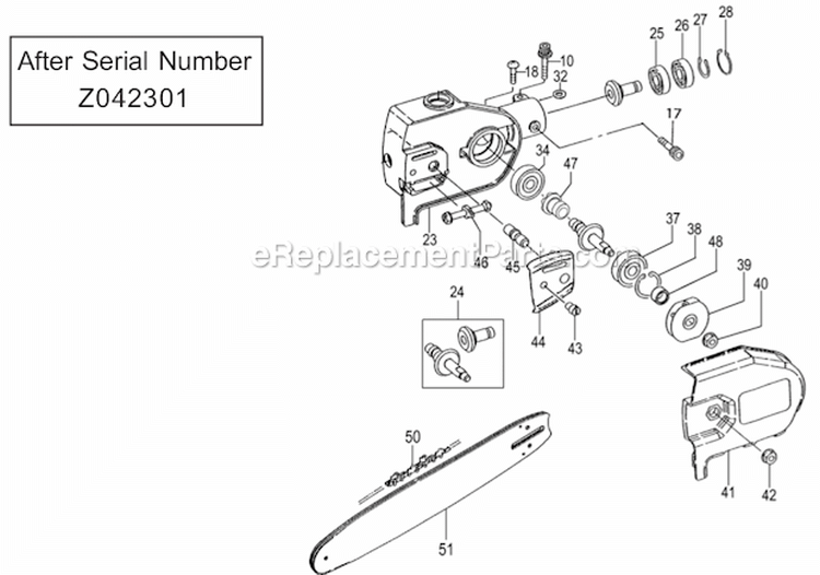Page K Diagram and Parts List for TPS-260PF  Tanaka Pole Saw