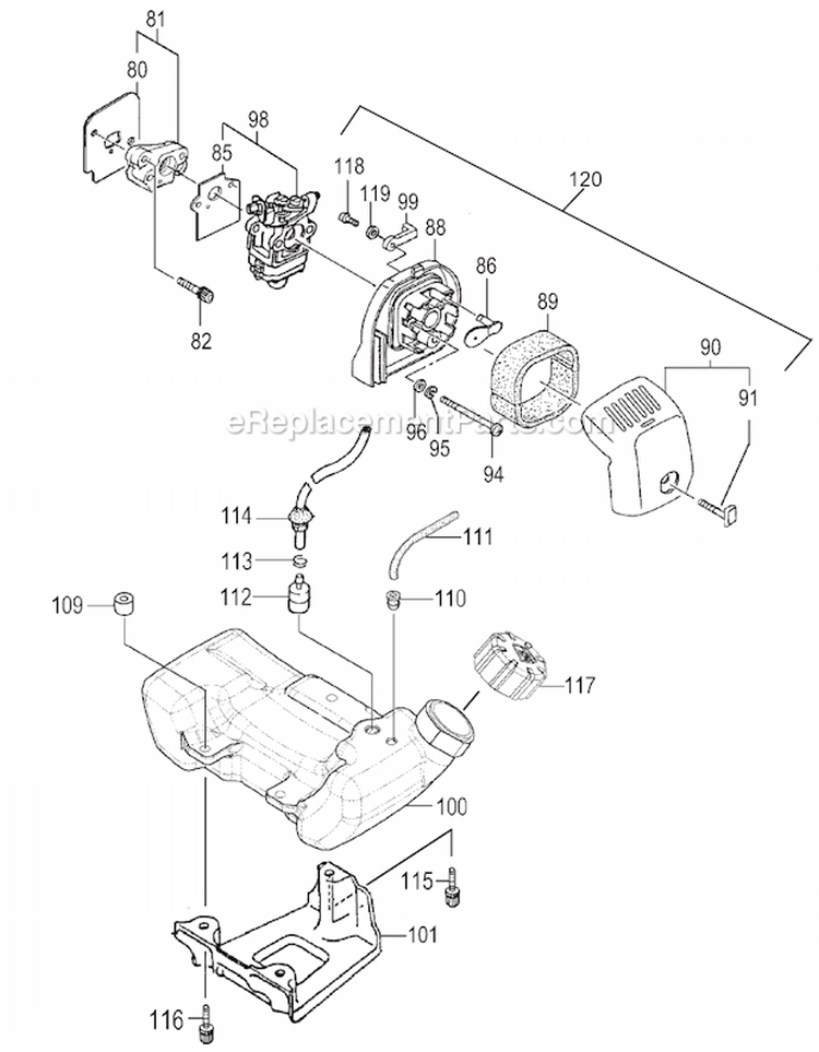 Page C Diagram and Parts List for TPS-260PF  Tanaka Pole Saw