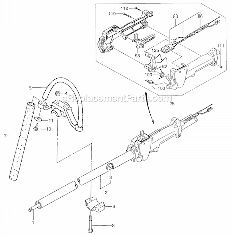 Page H Diagram and Parts List for TPS-260PF  Tanaka Pole Saw