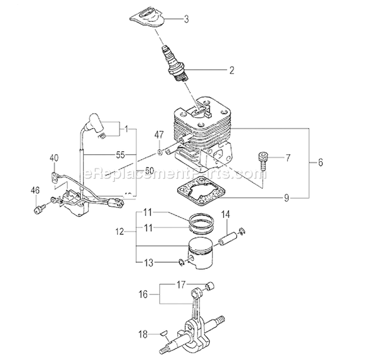 Page F Diagram and Parts List for TPS-270PN  Tanaka Pole Saw