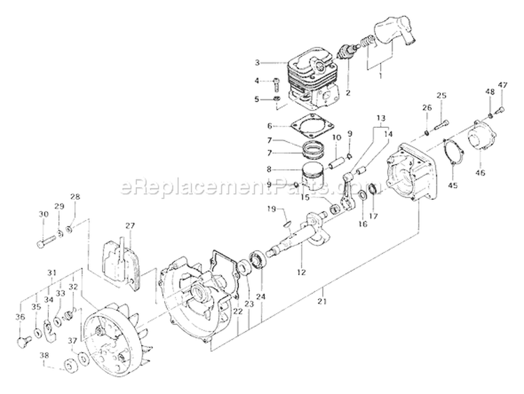 Page D Diagram and Parts List for TS-720 RC-210E Tanaka Tiller