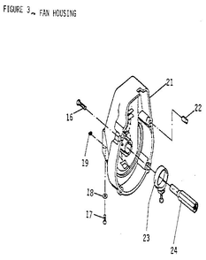 Figure 3 - Fan Housing Diagram and Parts List for 945606  Tanaka Engine