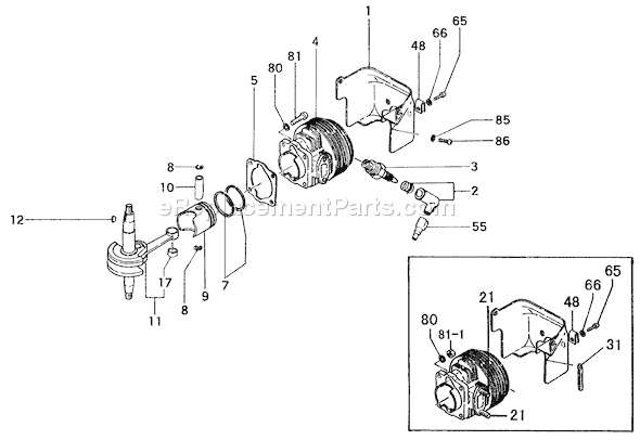 Page C Diagram and Parts List for TOB-300  Tanaka Engine