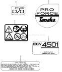 Page G Diagram and Parts List for ECV-4501 Before S/N S187932 Tanaka Chainsaw