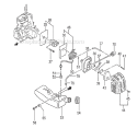 Carubertor, Fuel Tank, Fuel System Diagram and Parts List for HTS-2530PF  Tanaka Hedge Trimmer