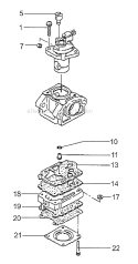 Carburetor Diagram and Parts List for HTS-2530PF  Tanaka Hedge Trimmer