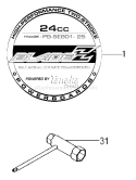 Page E Diagram and Parts List for MOBY X 25cc Tanaka 
