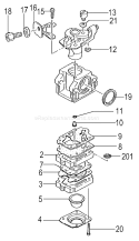 Page A Diagram and Parts List for PF-2500  Tanaka Engine