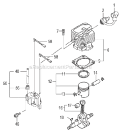 Cylinder, Piston, Crankshaft Diagram and Parts List for TBC-230SF  Tanaka Trimmer