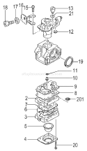 Page A Diagram and Parts List for TBC-340PF  Tanaka Trimmer