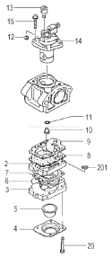 Page B Diagram and Parts List for TC-2300  Tanaka Engine