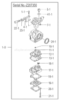 Page B Diagram and Parts List for TED-262HS  Tanaka Gas Engine Drill