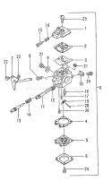 Page B Diagram and Parts List for TED-262R S279070 Tanaka Gas Engine Drill