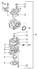 Page F Diagram and Parts List for TED-270PFR  Tanaka Gas Engine Drill