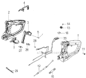 Rear Handle Diagram and Parts List for THT-210SA  Tanaka Hedge Trimmer