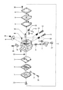 Carburetor Diagram and Parts List for TIA-302  Tanaka Auger
