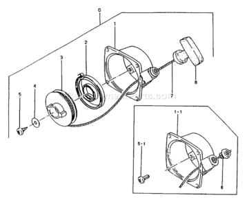Page E Diagram and Parts List for WET P211650 & Lower Tanaka Engine
