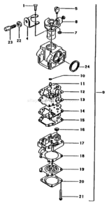 Page A Diagram and Parts List for WET After S/N P211651 Tanaka Engine