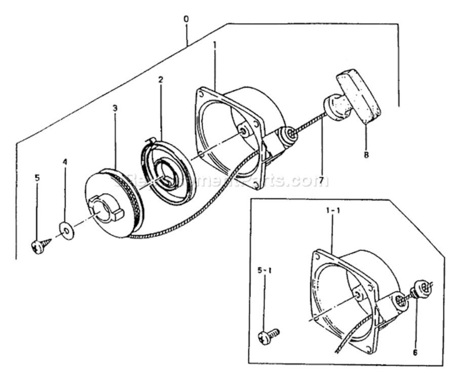 Page E Diagram and Parts List for WET P211650 & Lower Tanaka Engine