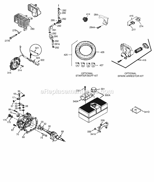 Engine Parts List #hm80rs3 Diagram and Parts List for HM80-155622Z  Tecumseh Engine