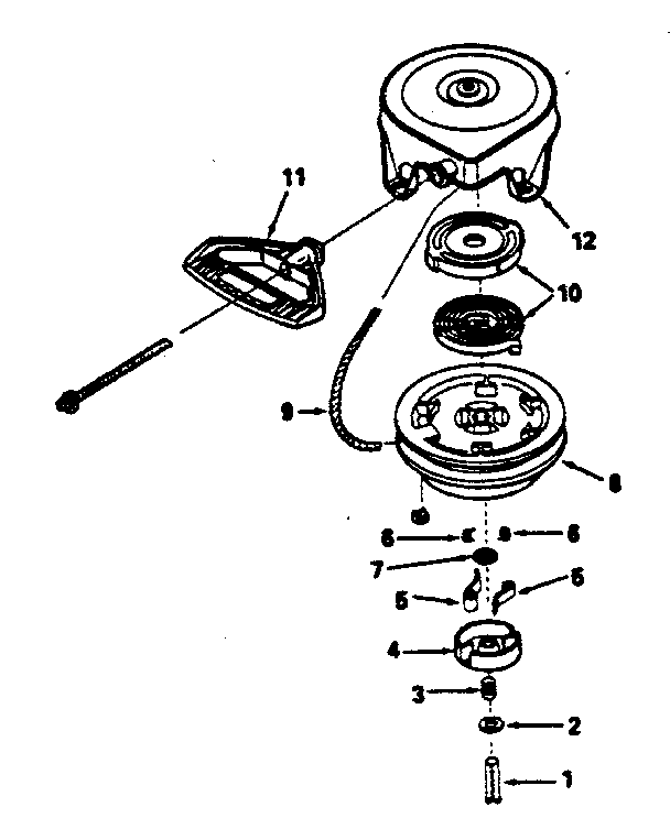 Rewind starter no. 590630 Diagram and Parts List for HMSK100-159096L  Tecumseh Engine
