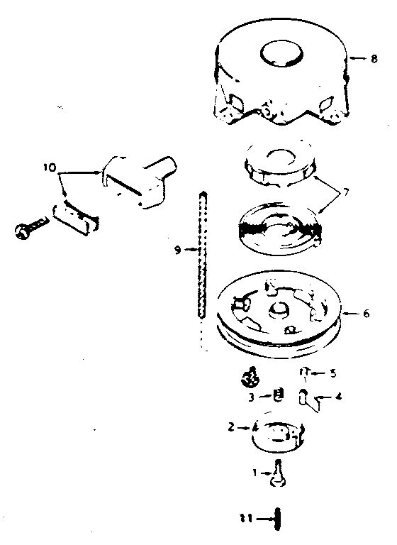 Rewind Starter Diagram and Parts List for 670-85A  Tecumseh Engine