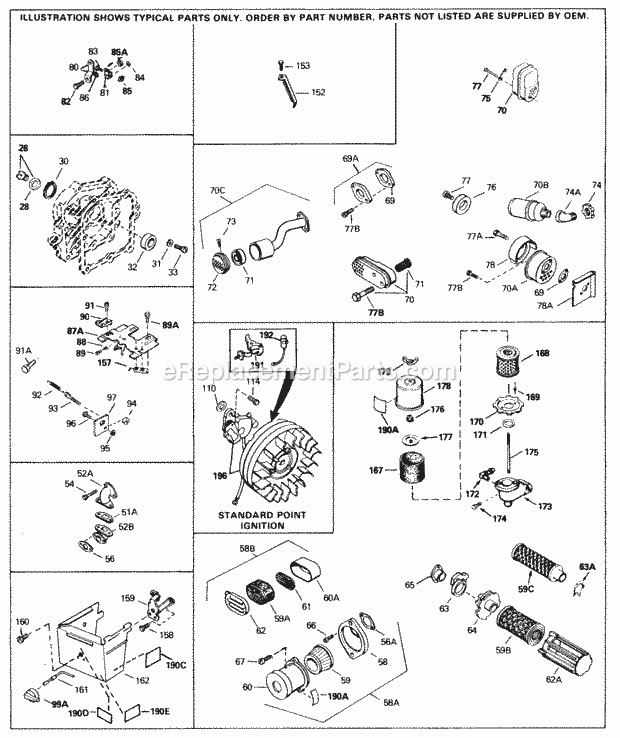 Engine Parts List #2 Diagram and Parts List for H35-45483R  Tecumseh Engine