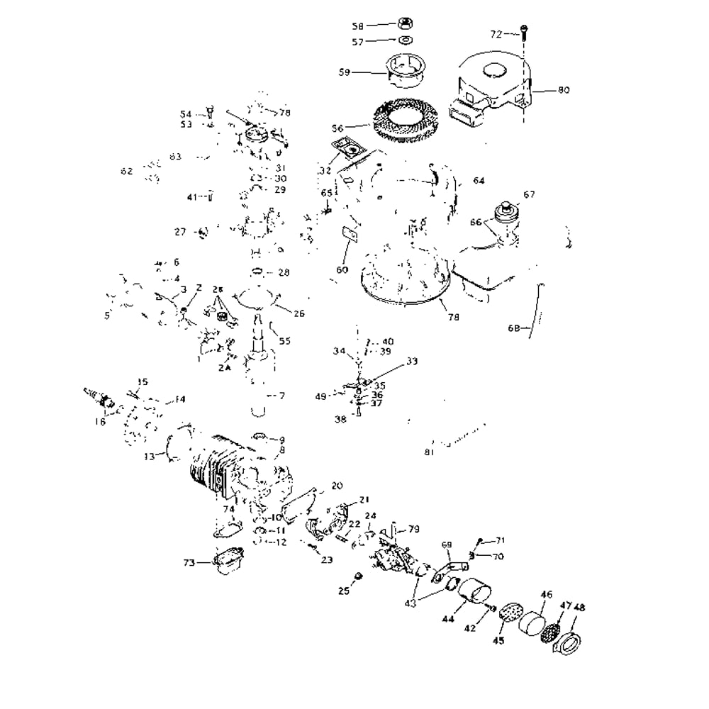 Basic Engine Diagram and Parts List for TYPE670-08  Tecumseh Engine