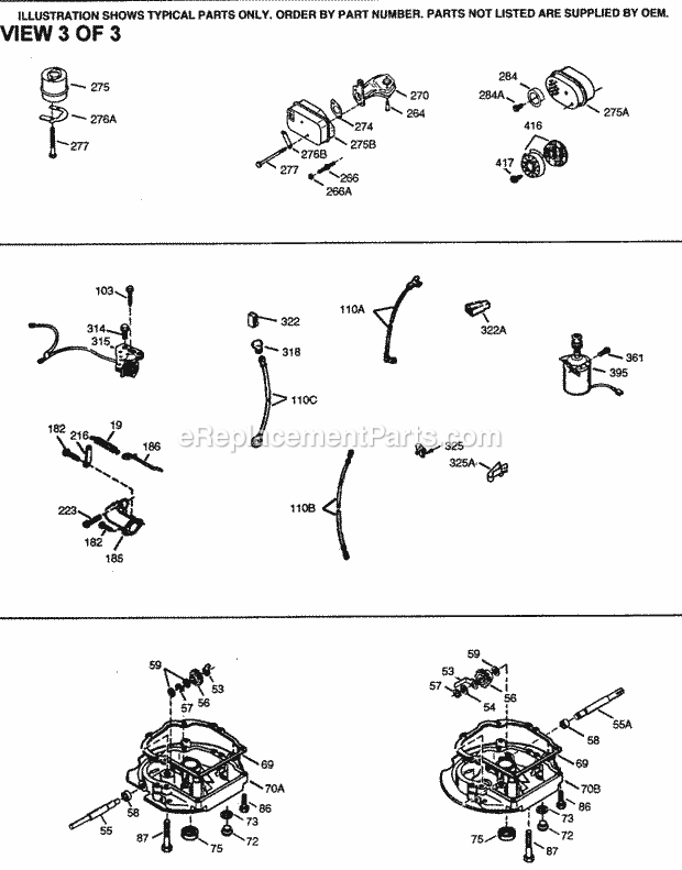 Engine Parts List #3 Diagram and Parts List for SBV-SBV-5853  Tecumseh Engine