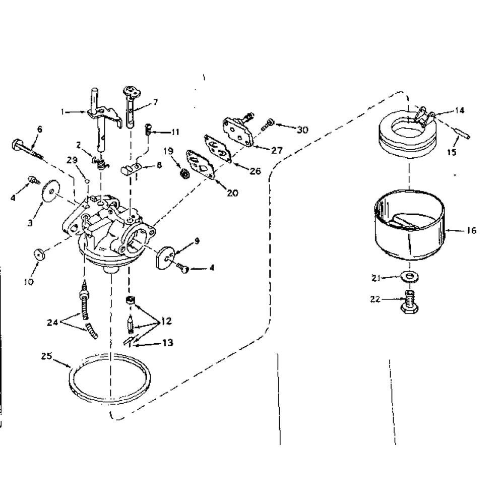 Carburetor No. 631899 Diagram and Parts List for TYPE643-21  Tecumseh Engine
