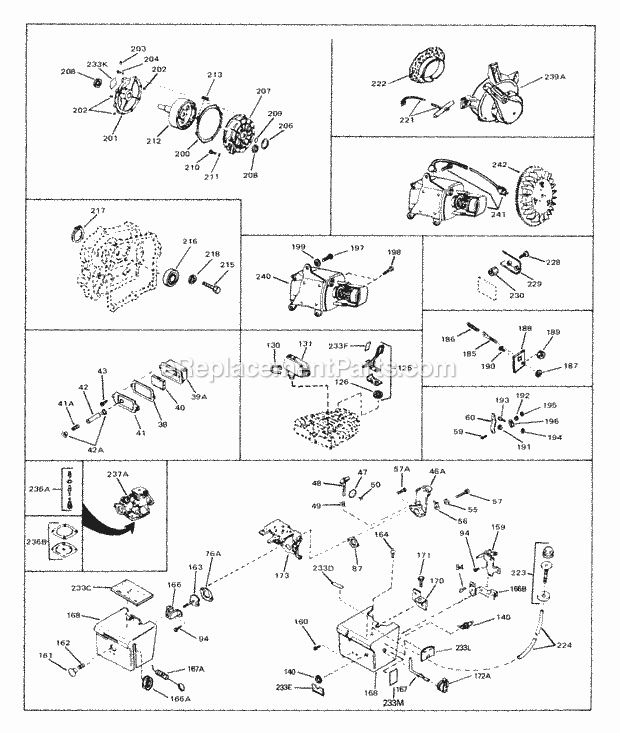 Engine Parts List #2 Diagram and Parts List for HS40-55393D  Tecumseh Engine